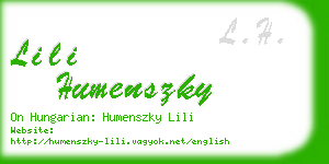 lili humenszky business card